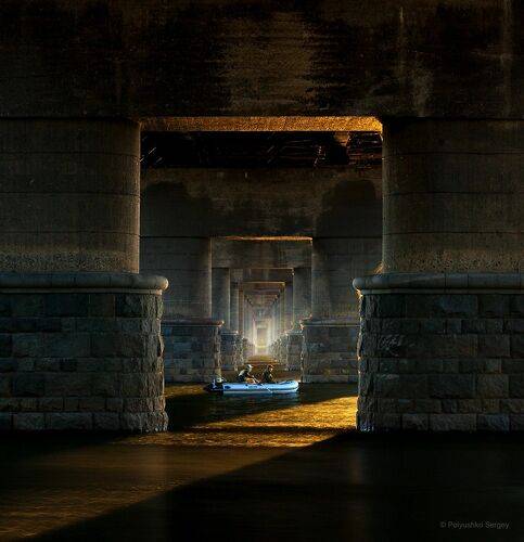 Утро под мостом Патона