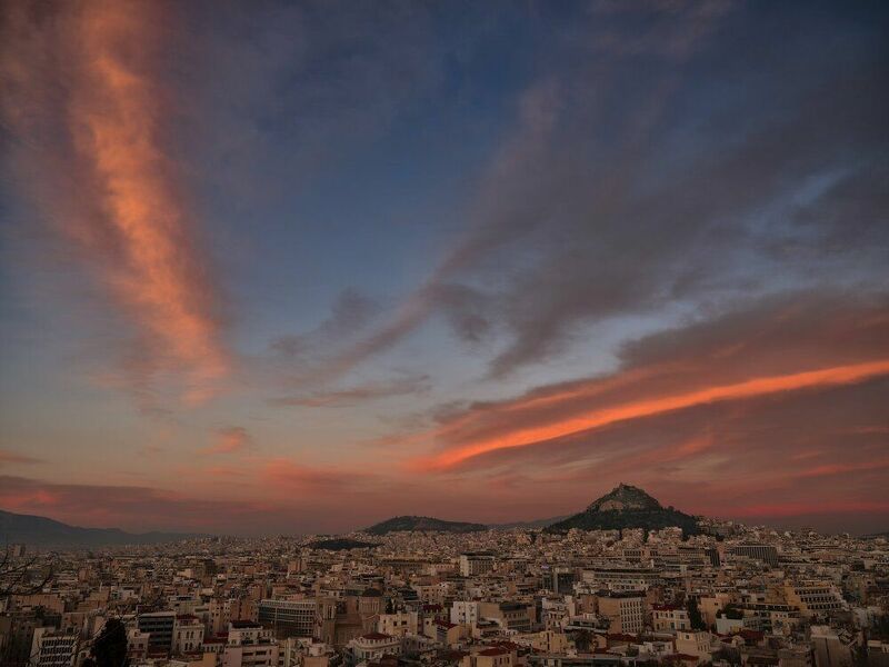 Athens in red