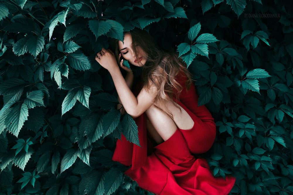 Lady in red