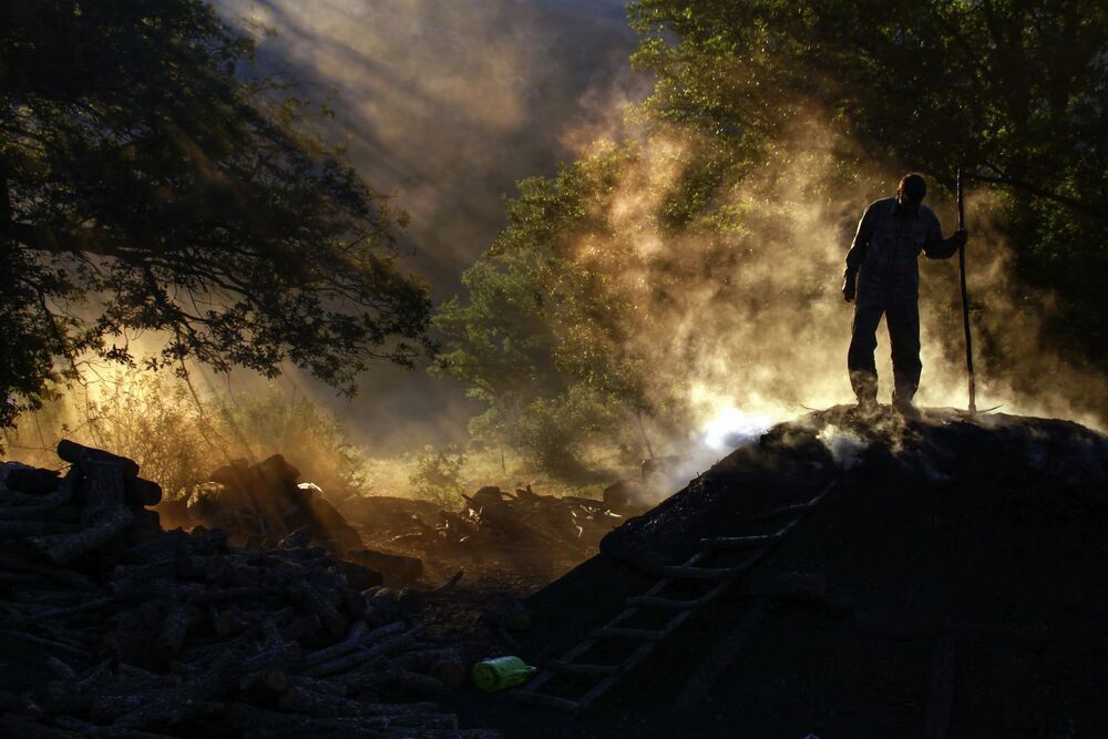 Wood charcoal workers