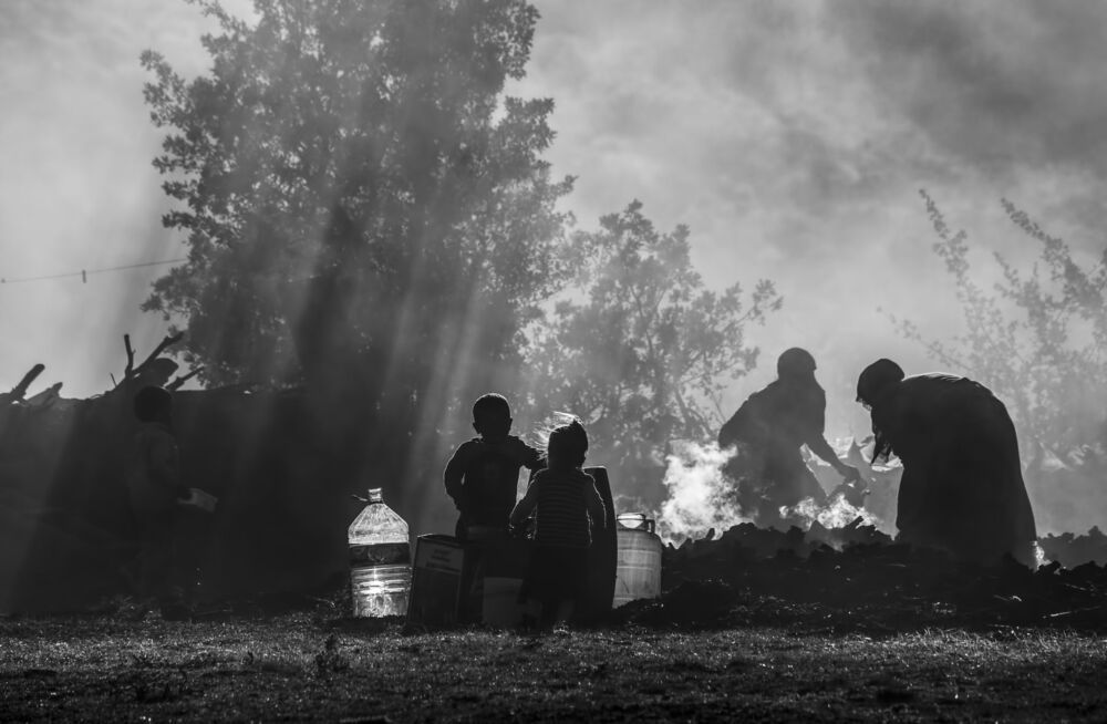 Wood charcoal workers