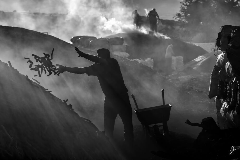 Wood charcoal workers