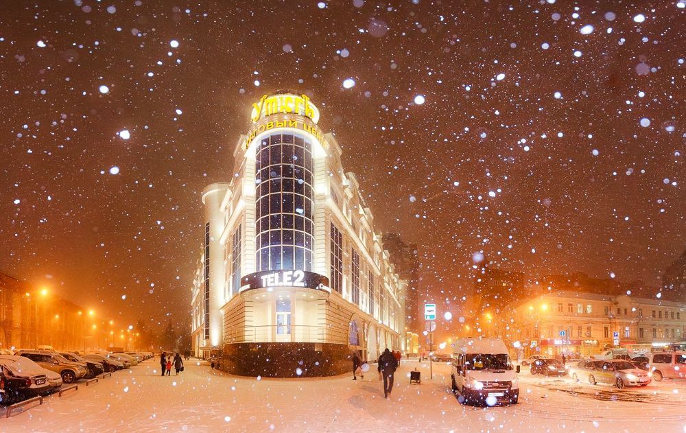 Заснеженный город