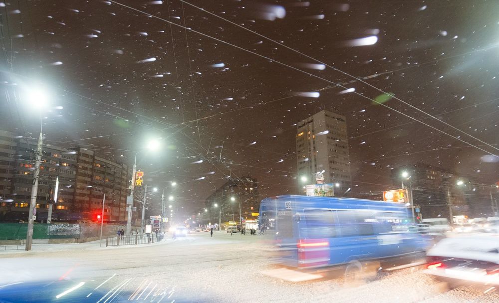 Заснеженный город