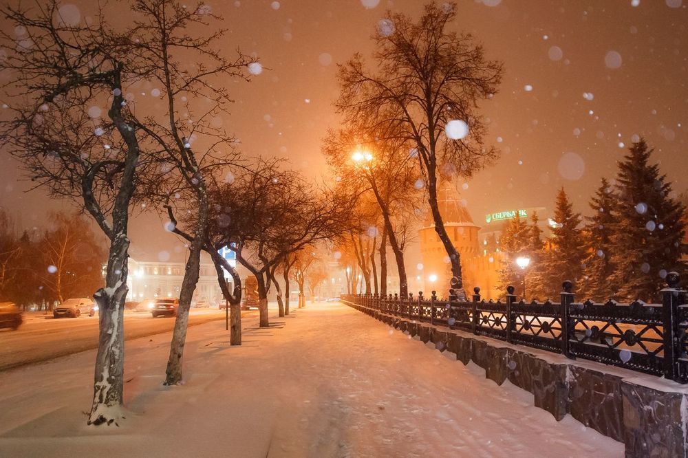 Заснеженный город