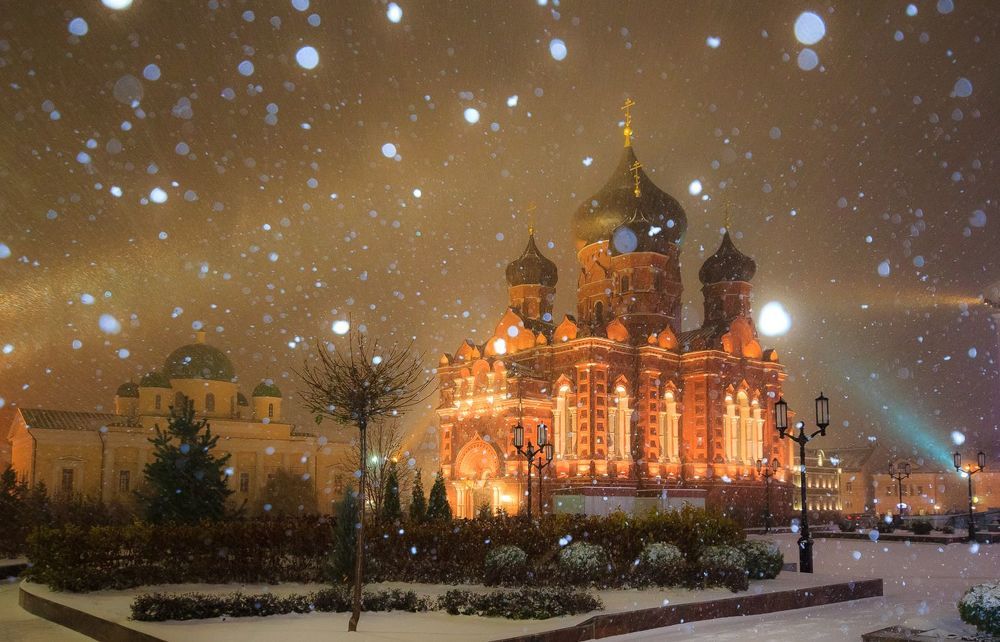 Заснеженный город