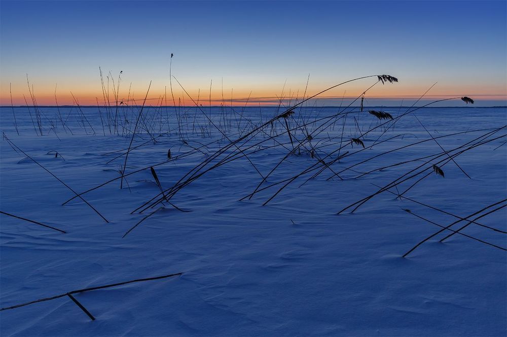 Морозное утро на Жижицком озере