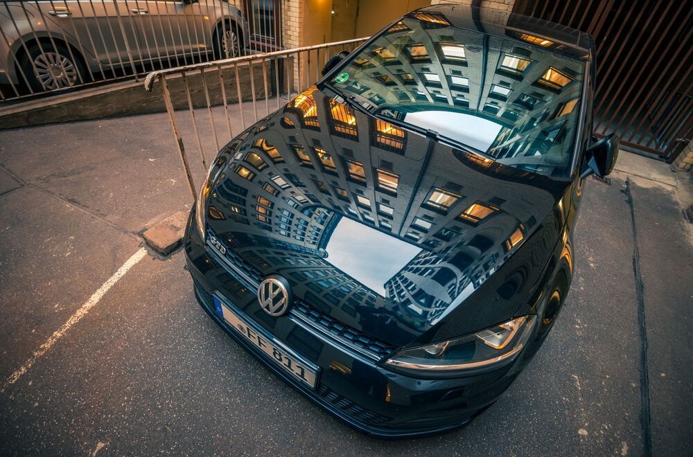 Reflections on a car