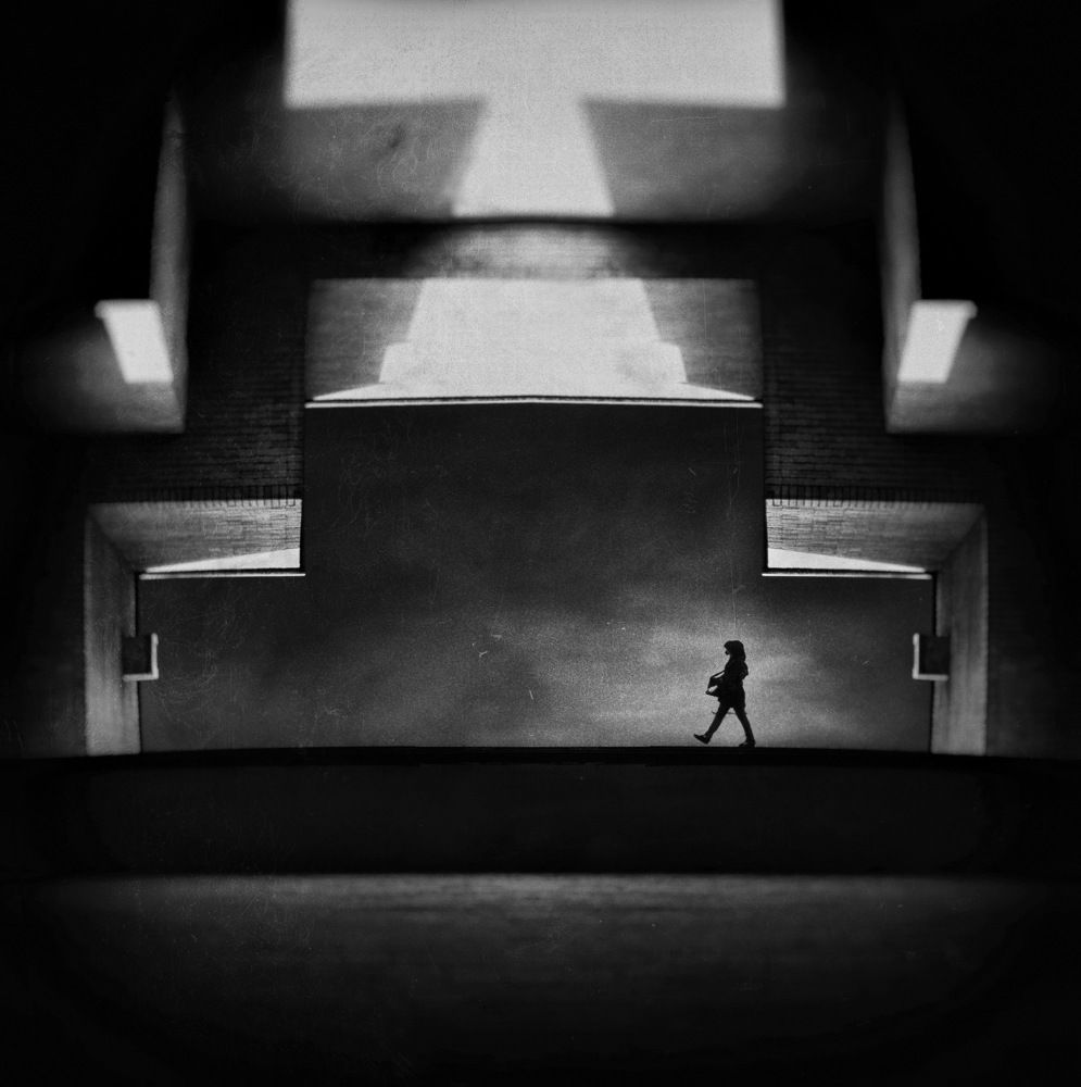 There is evidence to suggest that our world and everything in it-from snowflakes to maple trees to falling stars and spinning electrons-are also only ghostly images, projections from a level of reality so beyond our own it is literally beyond both space and time.
We are perceivers. We are an awareness; we are not objects; we have no solidity. We are boundless. The world of objects and solidity is a way of making our passage on earth convenient. It is only a description that was created to help us. We, or rather our reason, forget that the description is only a description and thus we entrap the totality of ourselves in a vicious circle from which we rarely emerge in our Lifetime. 

The space in between (Series) Achievements:
First place in International photographer of the year IPOTY 2015, photomanipulation category, London.
First and second place in Moscow international foto awards MIFA 2016, Science category, Russia.
Third place in International photography awards IPA 2015, digitaly enhanced category New york.
Third place in Fine Art photography awards 2016, photomanipulation category.
SpiderAwards 2016, 2nd place in silhouette Category
Third place in Neutral density awards ND 2015, photomanipulation category.
Third place in One EyeLand awards 2015, digitaly enhanced category.
Honorable mention in Paris photography prize PX3 2016, digitaly enhanced.
For buy a limited edition print go to the link below:
https://art.tt/336k