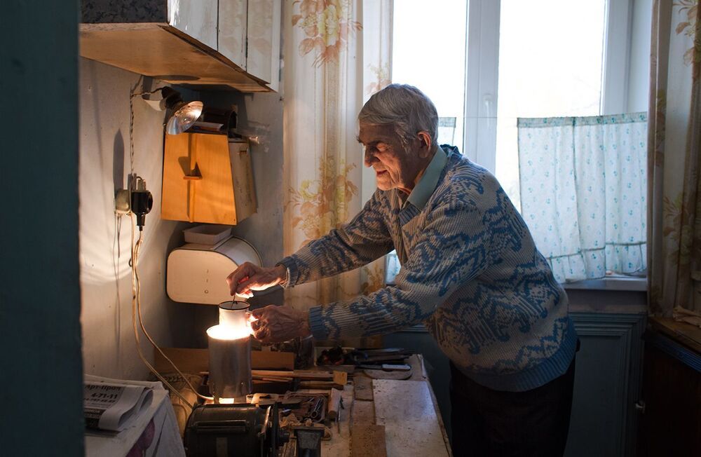 В гостях у дедушки...
