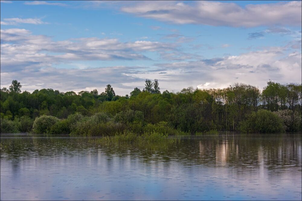 Май, большая вода, дождик.