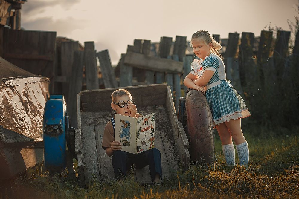 Мачо и ботан. Детская фотоверсия