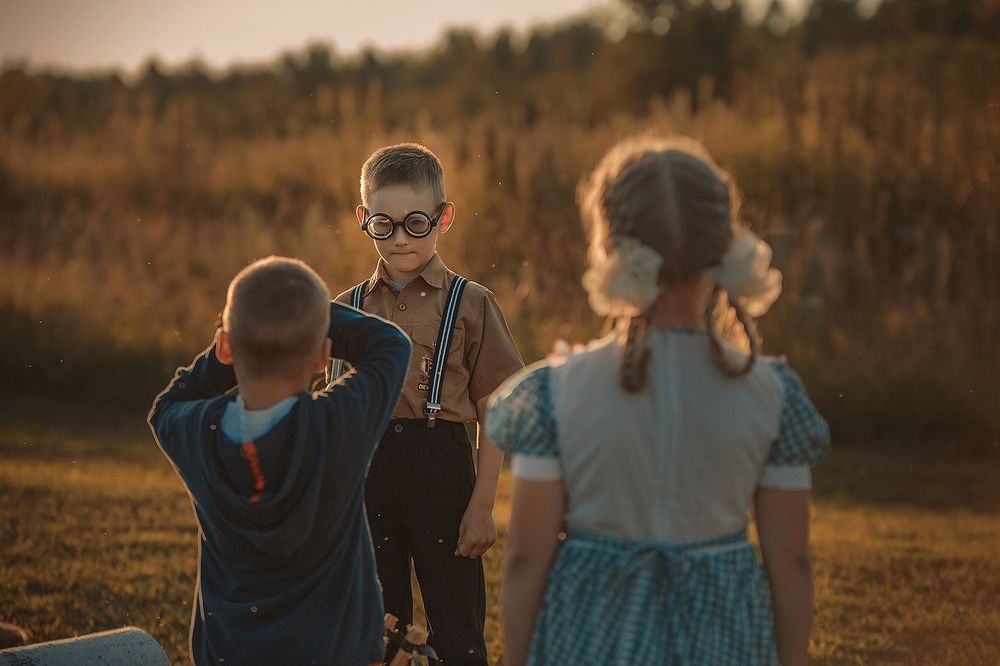 Мачо и ботан. Детская фотоверсия