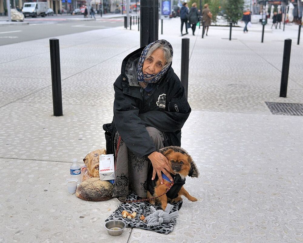 living on the street.
