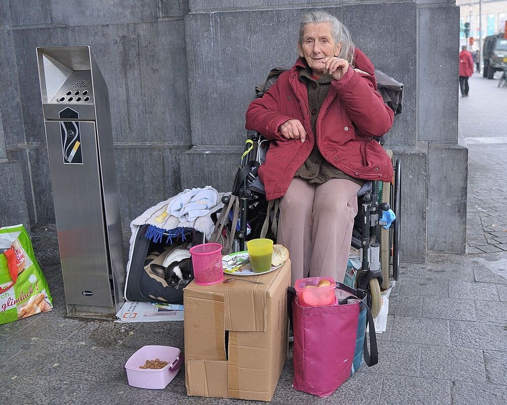 living on the street.