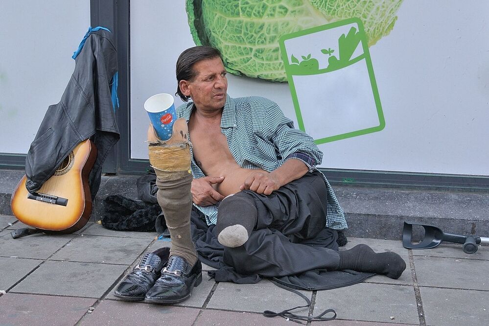 living on the street.