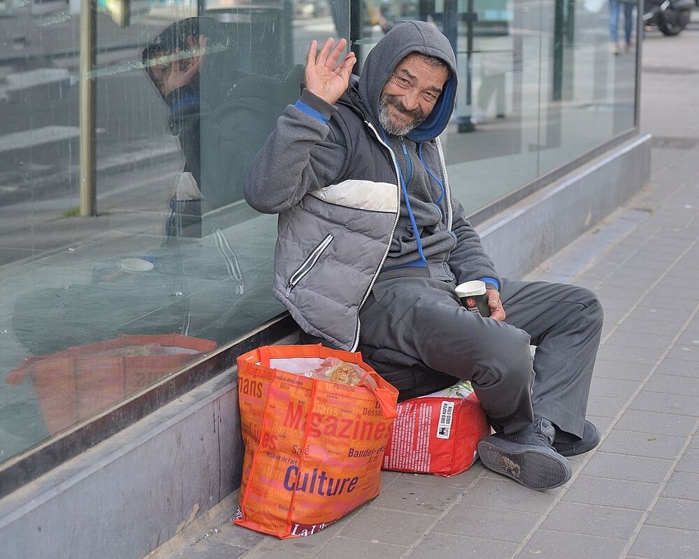 living on the street.