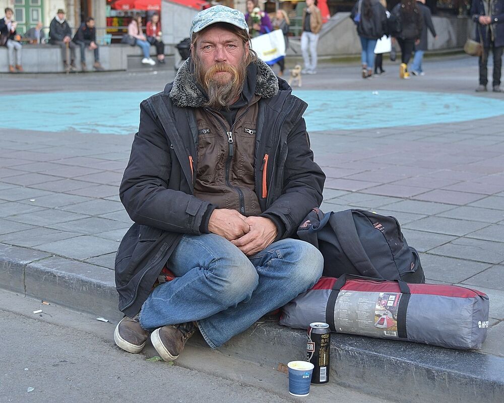 living on the street.