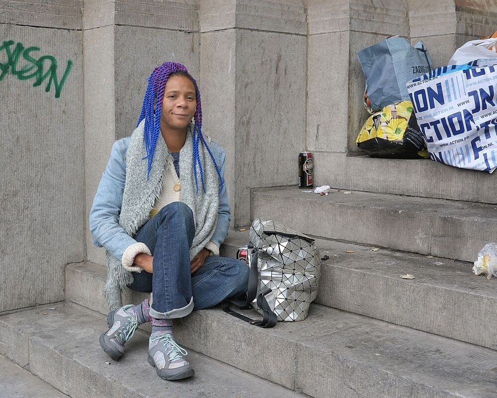 living on the street.