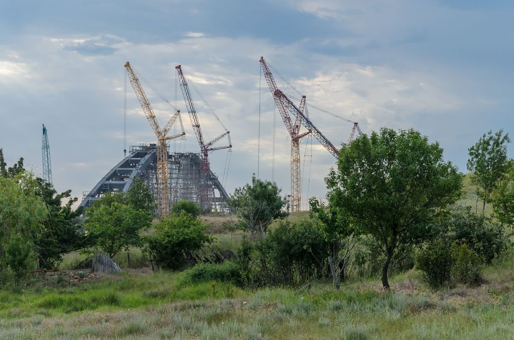 Былые этапы строительства Крымского моста.