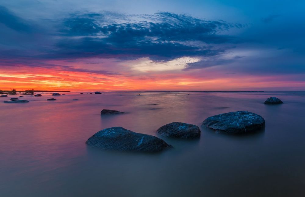 Summer evening over the bay