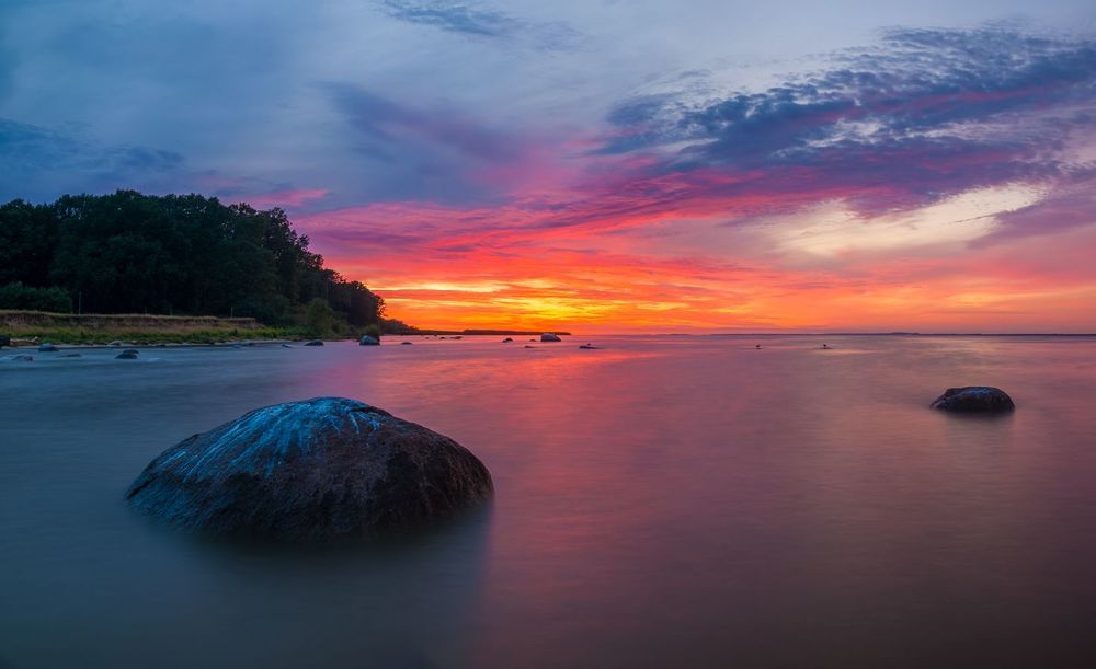 Summer evening over the bay