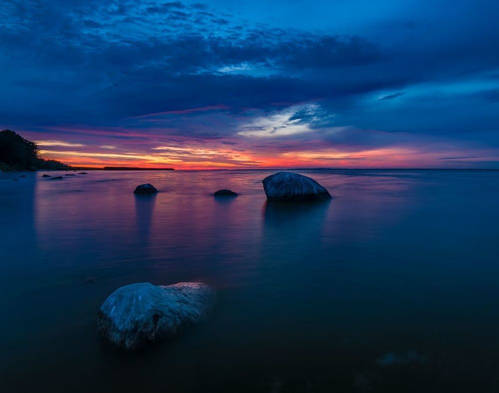 Summer evening over the bay