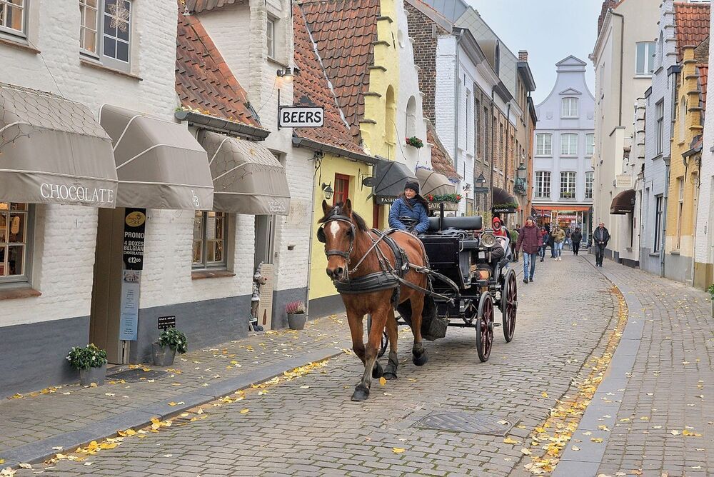 In the streets of Bruges(Belgium).