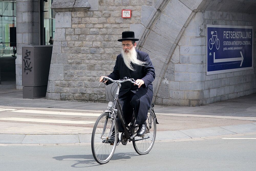 The biking jews of Antwerp(Belgium).