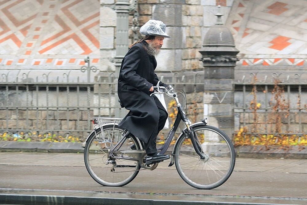 The biking jews of Antwerp(Belgium).