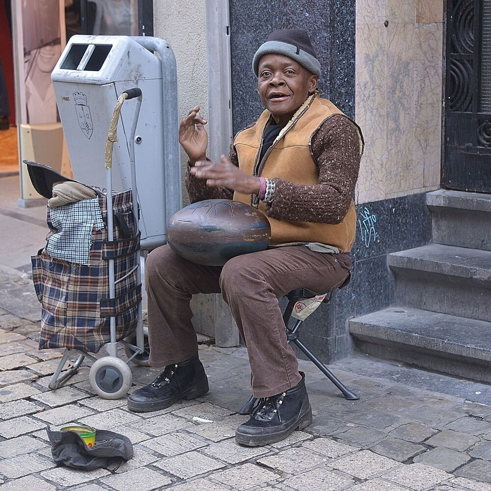 Street portraits of the African population of the city Verviers(Belgium).