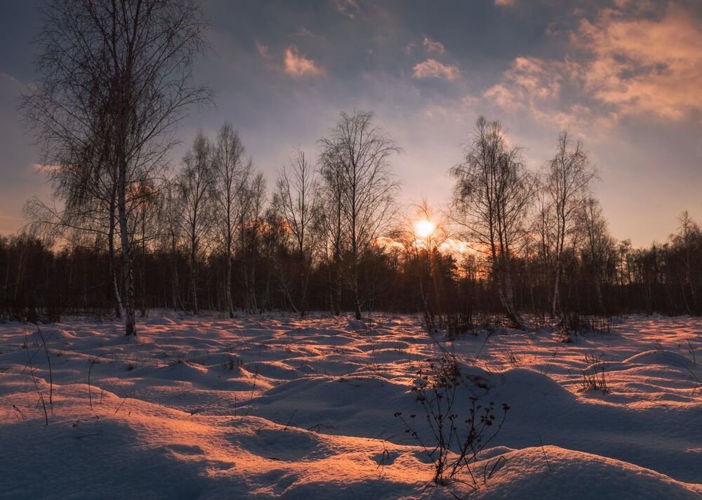 Холодный закат. Январь