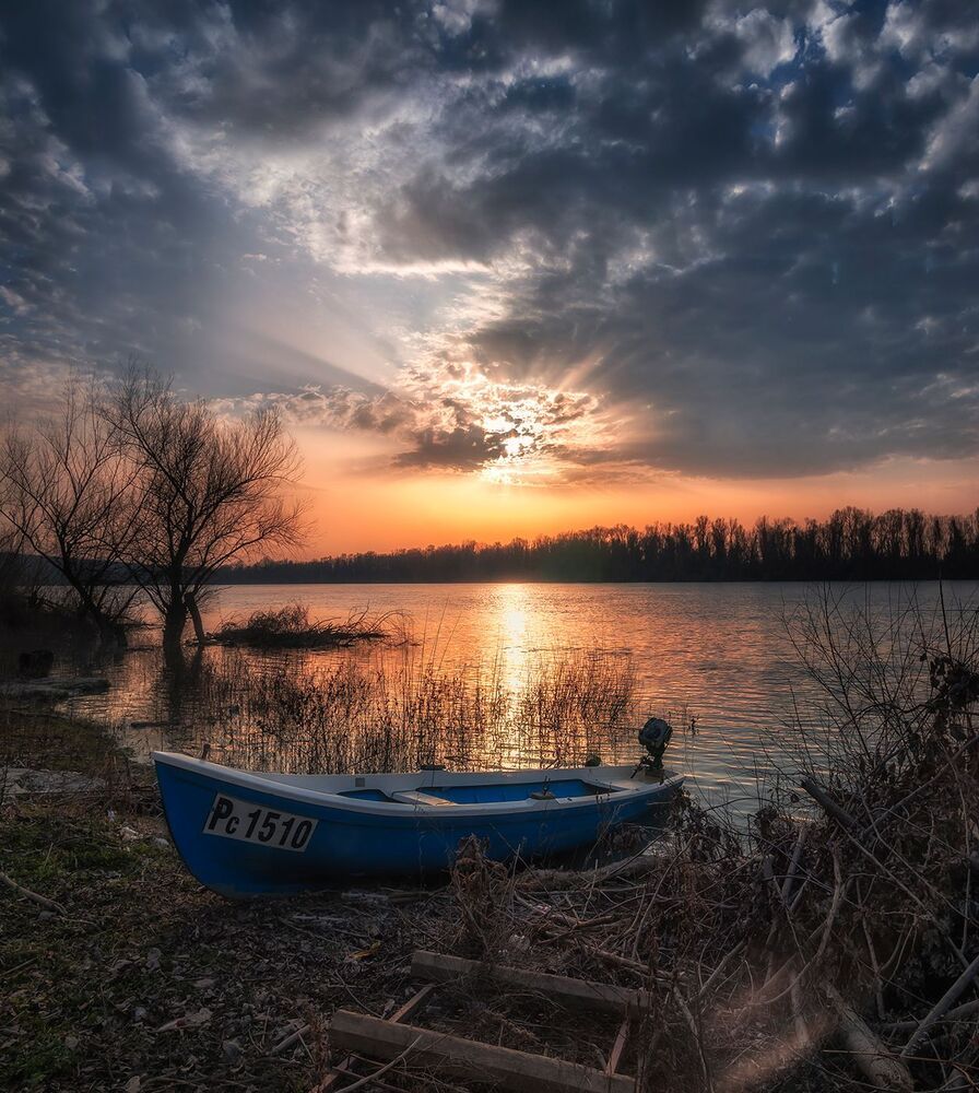 Danube and the sunset