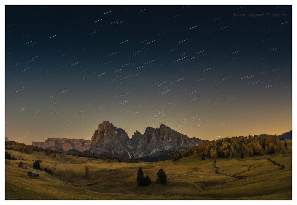 Плато Alpe di Siusi - очень этюдное место в любое время суток! ;)