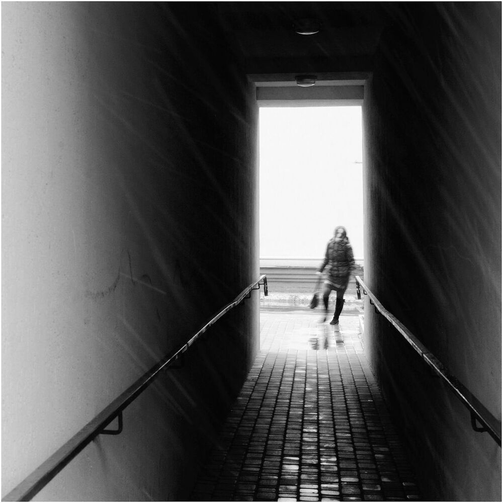 Abstract city and his b&w habitants