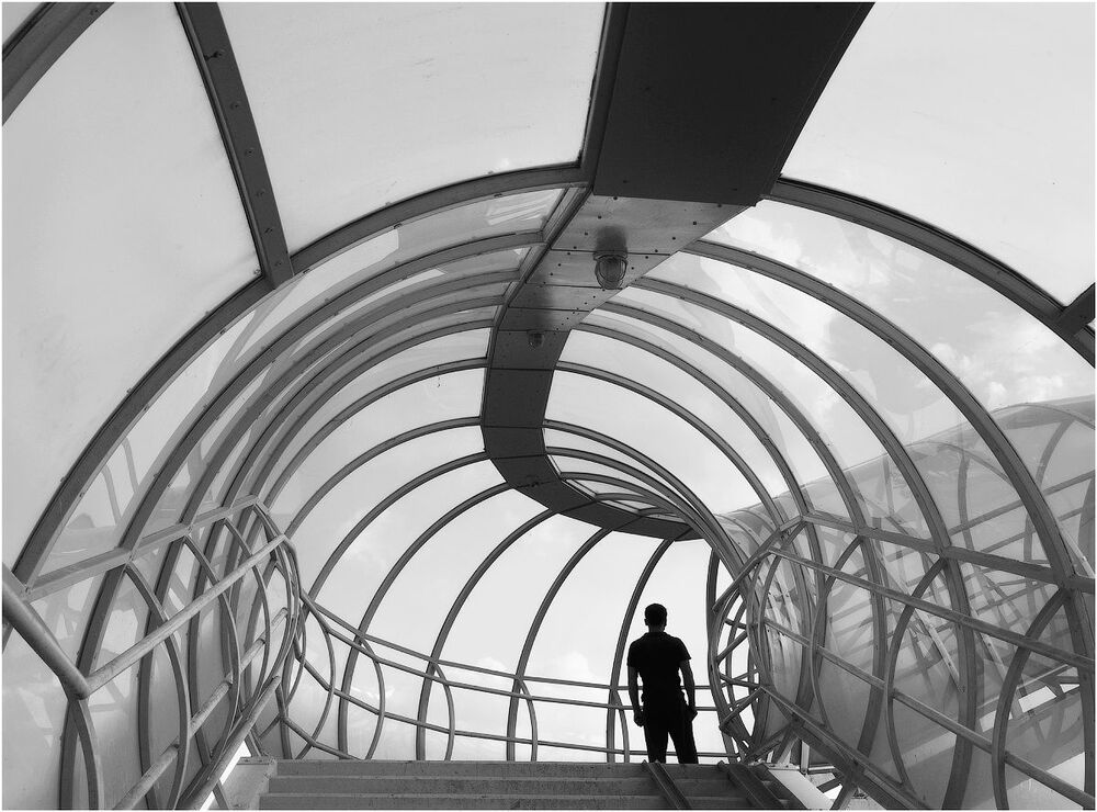 Abstract city and his b&w habitants