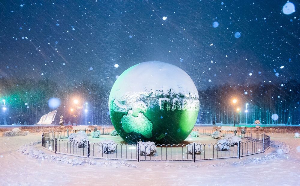 Заснеженный город