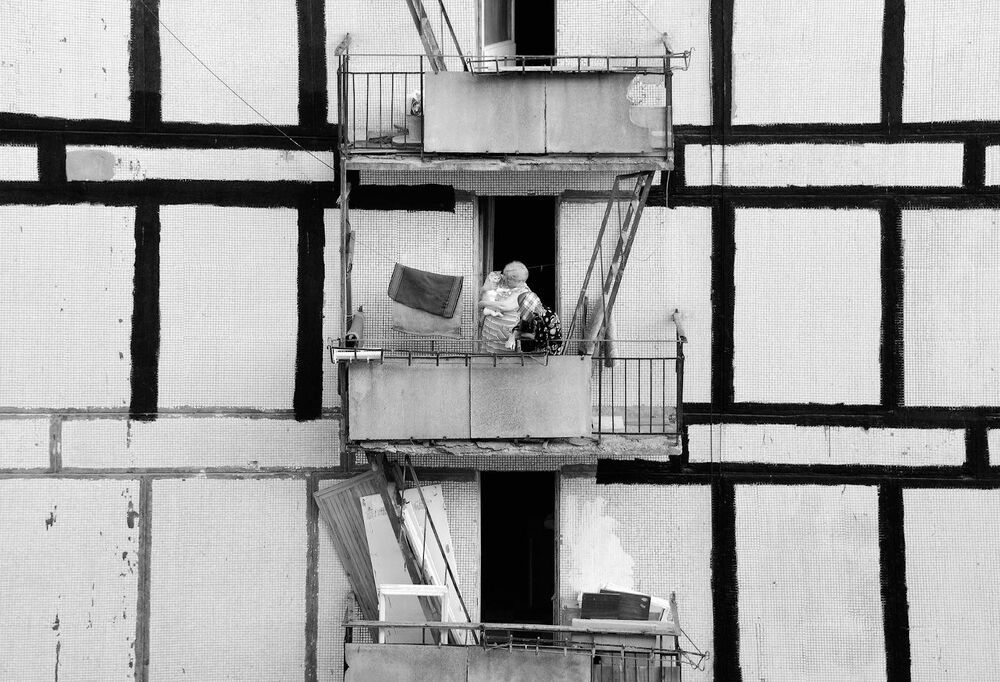 People of abstract city