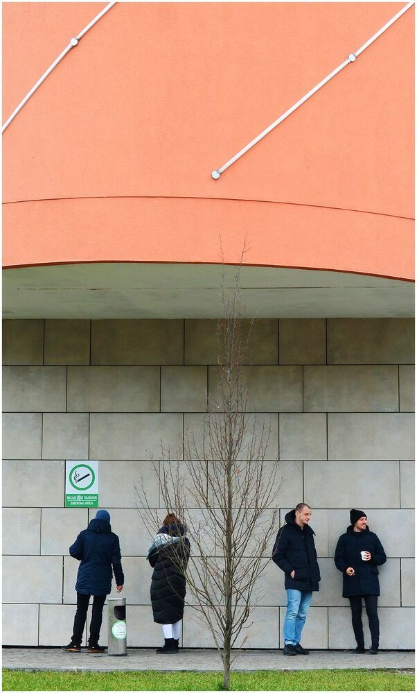 People of abstract city