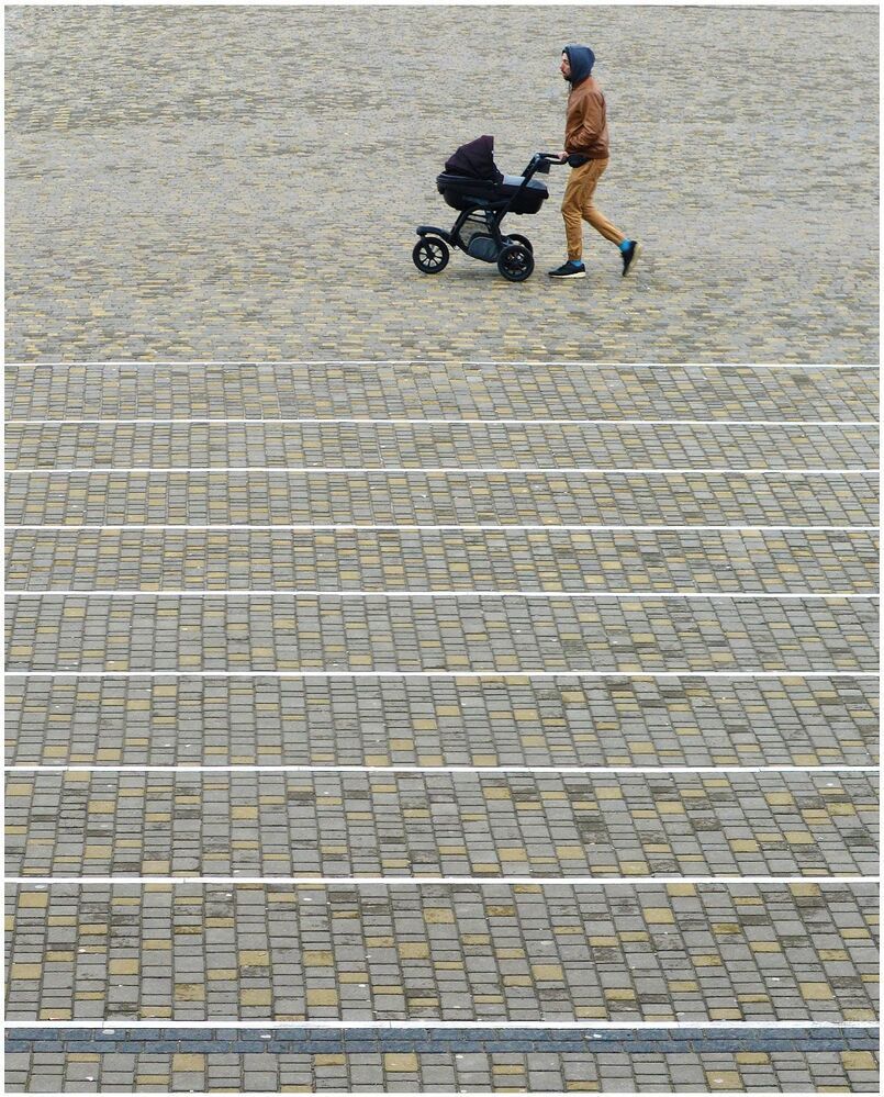 People of abstract city