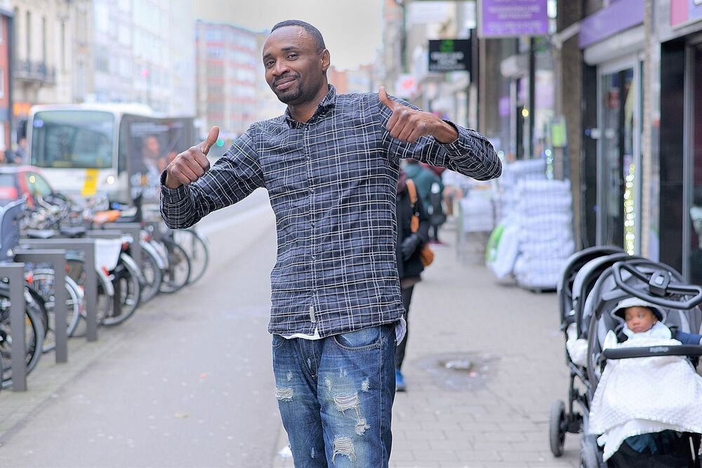 The colorful people of the African district of Antwerp(Belgium).