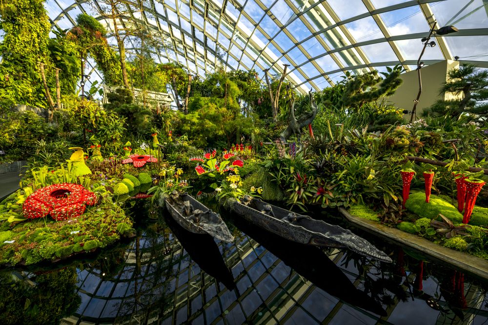 Тропический парк Gardens by the Bay. Оранжерея "Облачный Лес " (Cloud Forest)