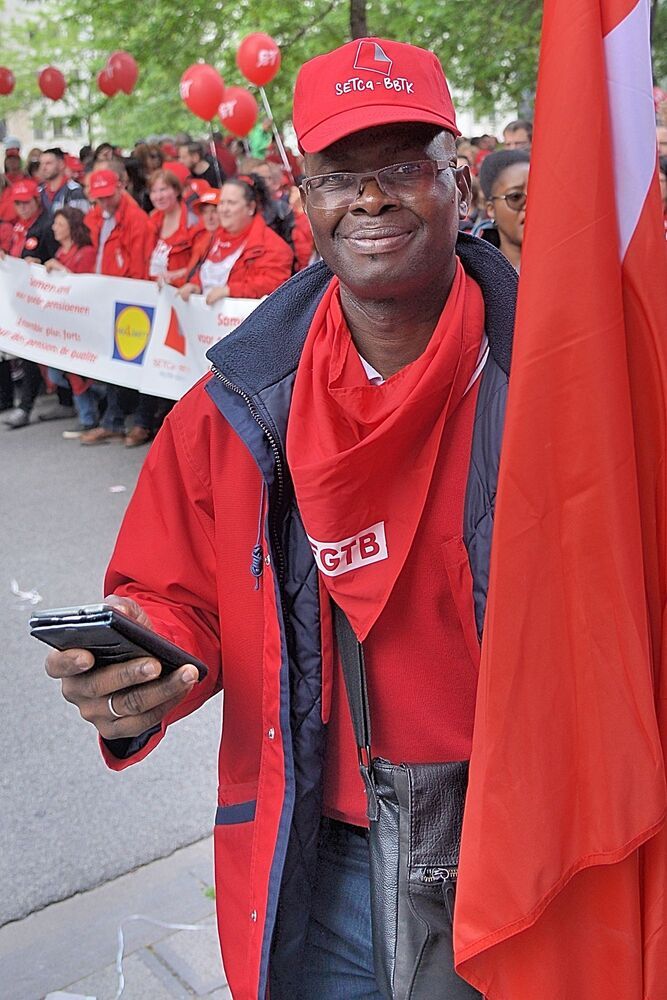 Portraits from the demonstration in Brussels.