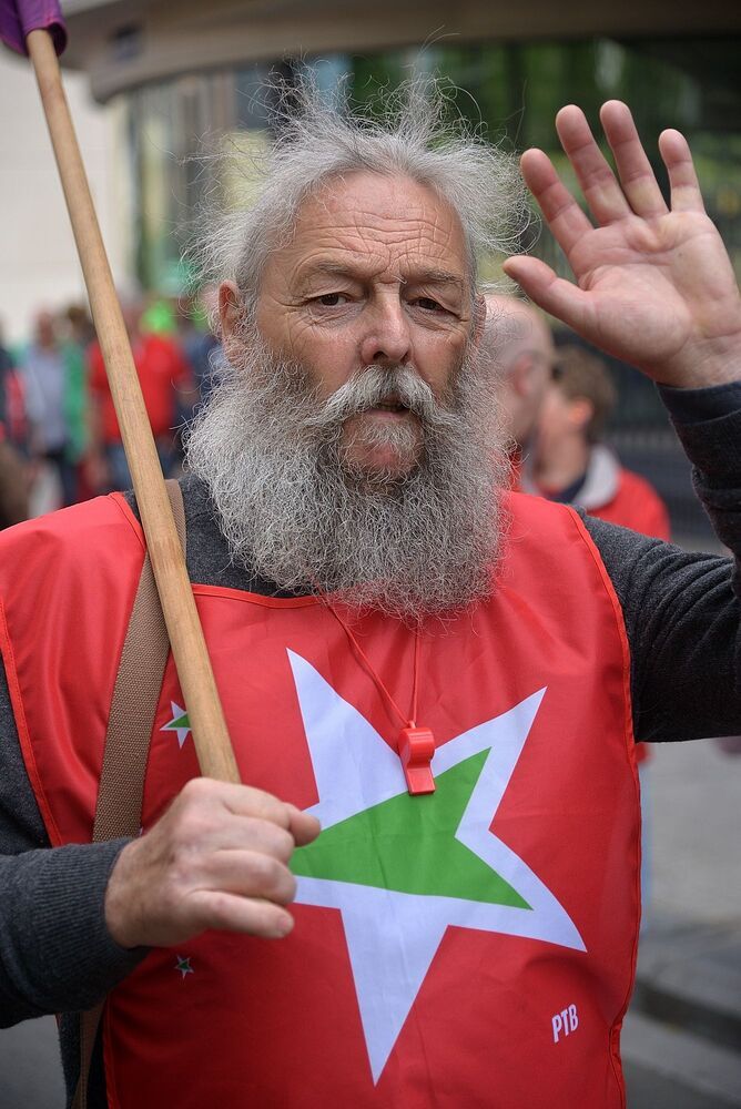 Portraits from the demonstration in Brussels.