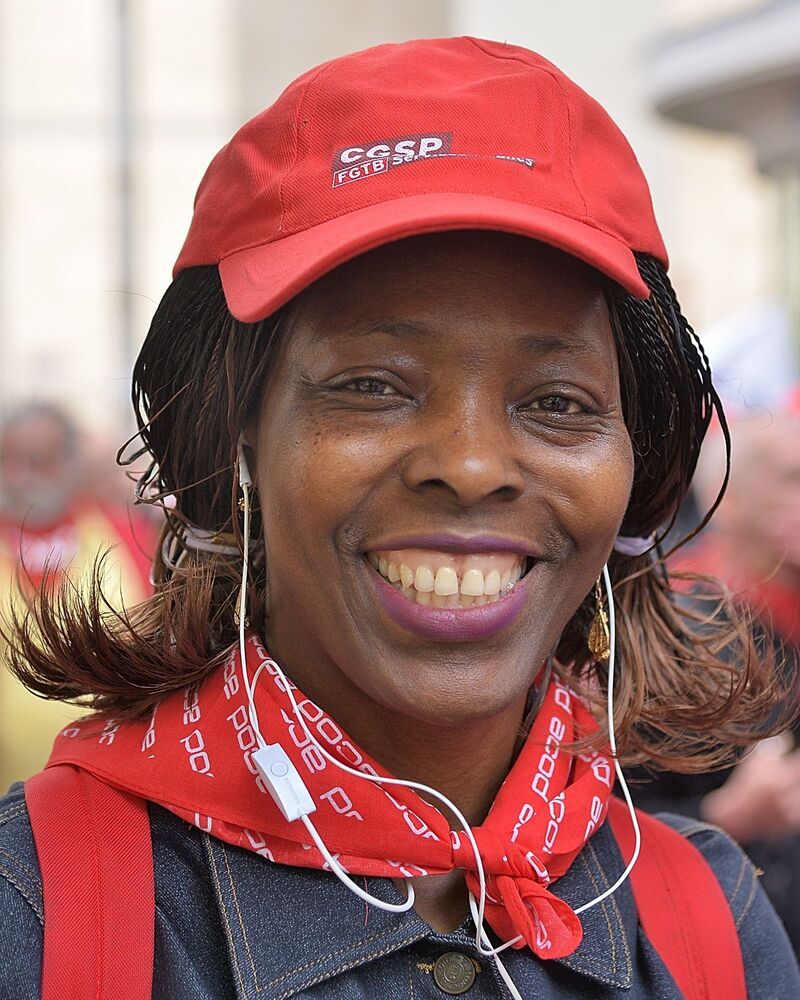 Portraits from the demonstration in Brussels.