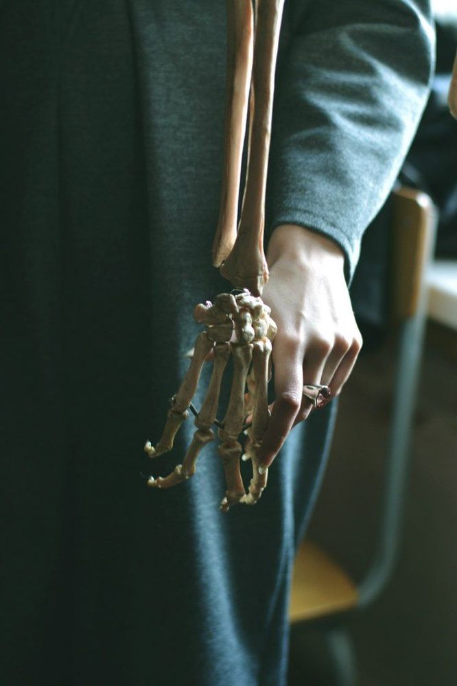 with a skeleton