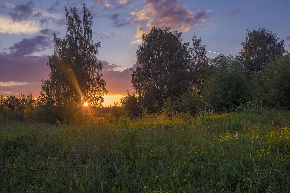На закате