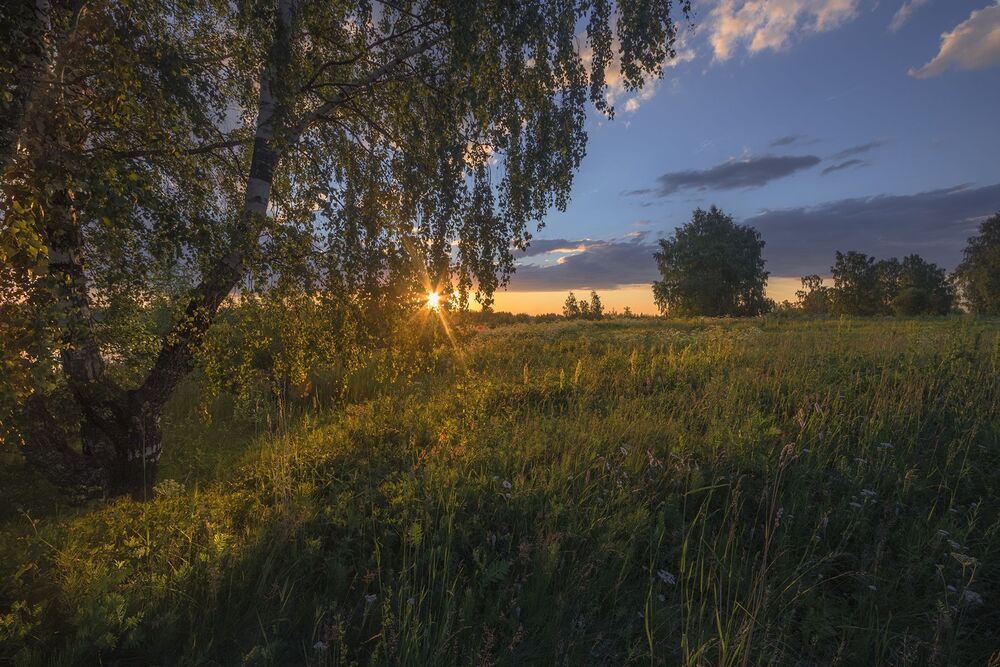 На закате