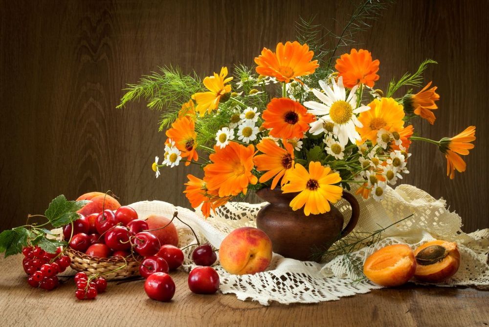 Ноготки с ромашками