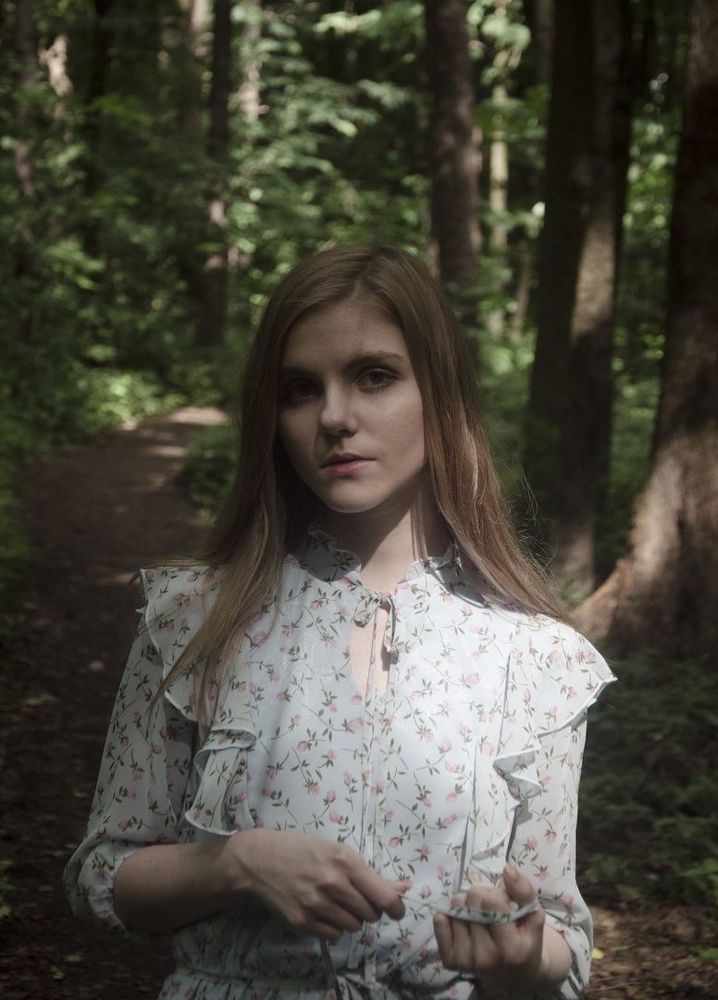 polina in a clear glade